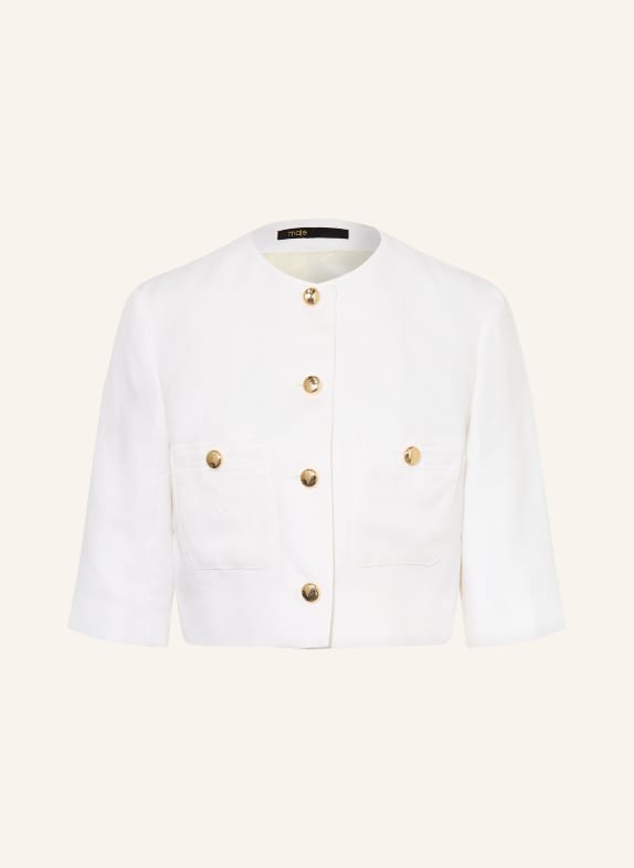 maje Marynarka z lnem i rękawami 3/4 BIAŁY / ZŁOTY