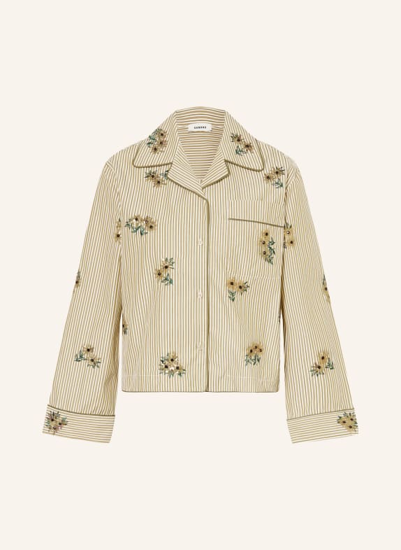 SANDRO Bluse mit Pailletten BRAUN / GRÜN / WEISS