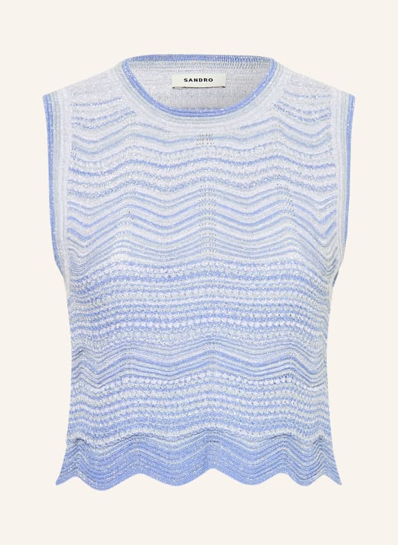SANDRO Stricktop mit Glitzergarn BLAUGRAU / BLAU