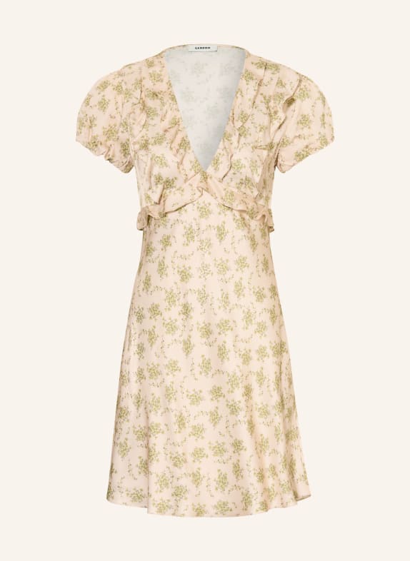 SANDRO Kleid mit Volants HELLROSA / GELB / GRÜN