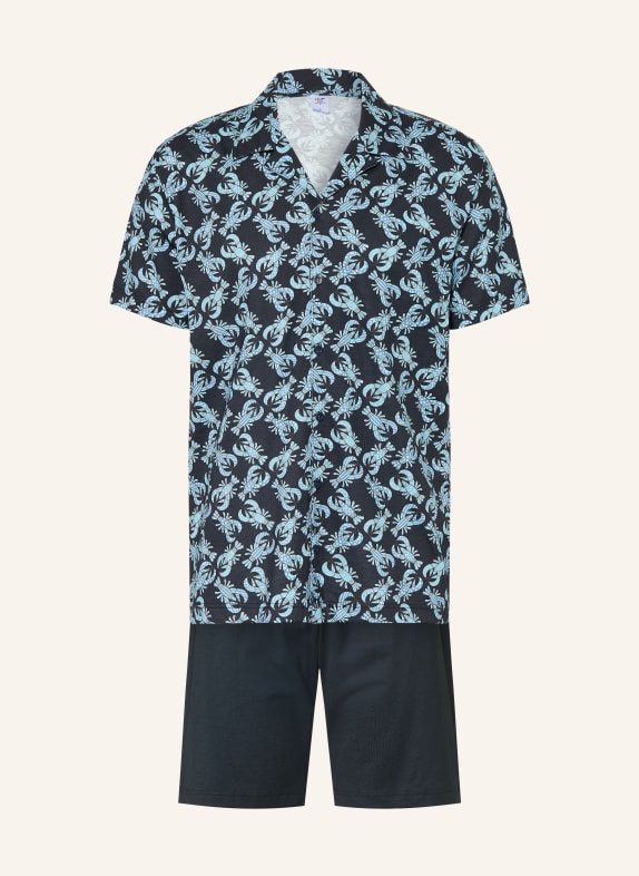 CALIDA Shorty pajamas RELAX IMPRINT 2 DARK BLUE / LIGHT BLUE