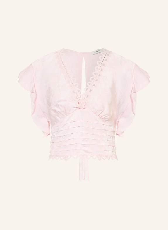 SANDRO Blusenshirt aus Jacquard mit Volants HELLROSA