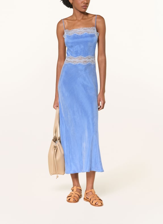 CLAUDIE PIERLOT Sukienka z koronką NIEBIESKI