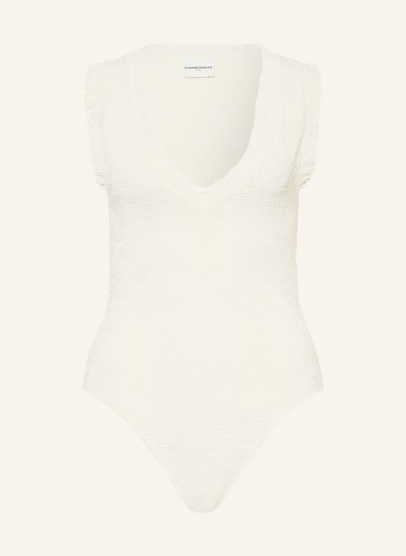 CLAUDIE PIERLOT Strickbody mit Volants CREME