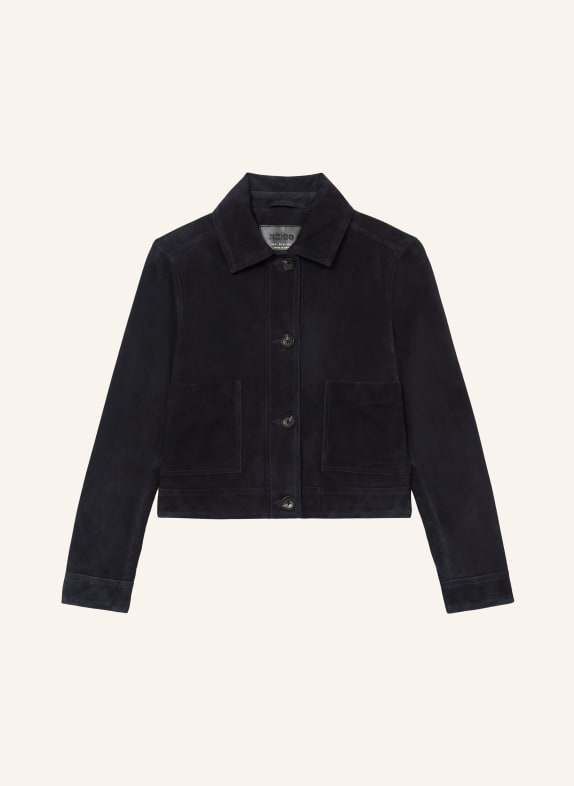 REISS Leren jas SONNY DONKERBLAUW