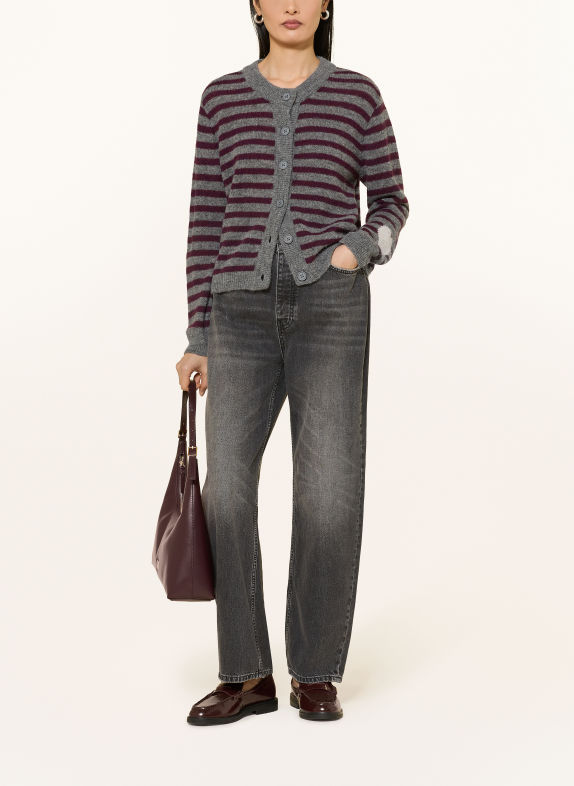 Princess GOES HOLLYWOOD Cardigan with alpaca GRAY / DARK PURPLE