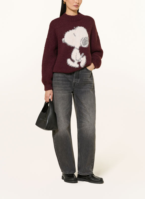 Princess GOES HOLLYWOOD Oversized-Pullover DUNKELROT / ECRU / GRAU