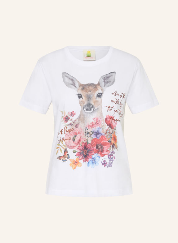 Princess GOES HOLLYWOOD T-shirt with rhinestones WHITE / BEIGE / RED