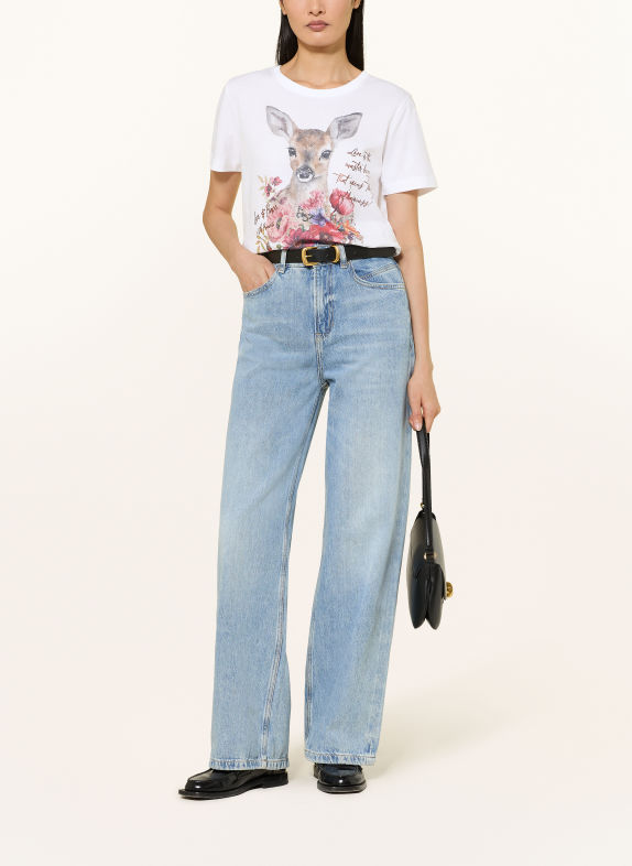 Princess GOES HOLLYWOOD T-Shirt mit Schmucksteinen WEISS / BEIGE / ROT