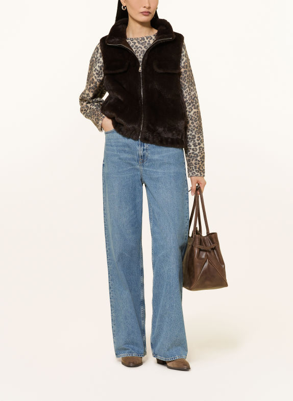 Princess GOES HOLLYWOOD Vest van kunstbont MARRON FONCÉ
