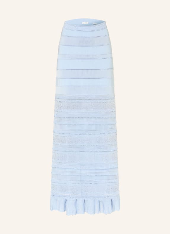 SANDRO Strickrock mit Rüschen HELLBLAU