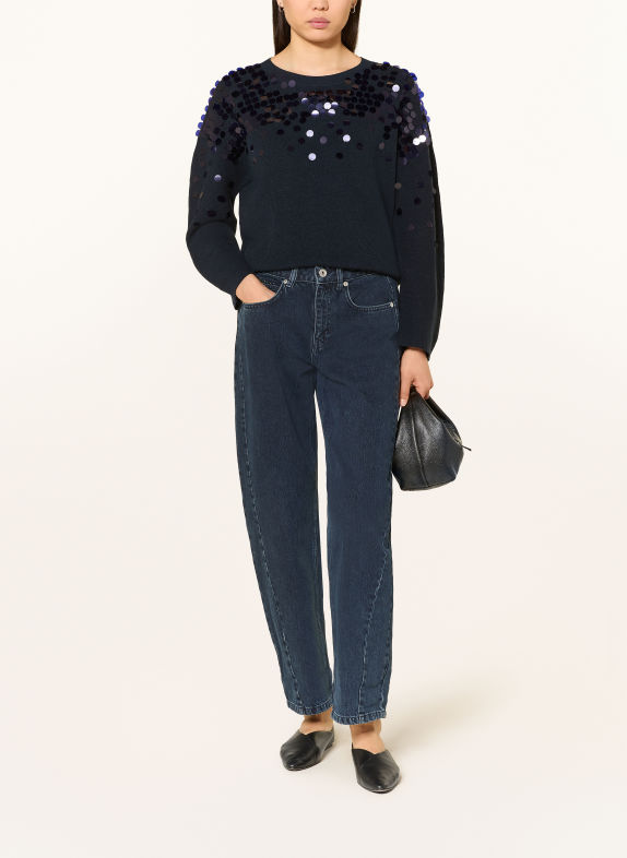 MARC AUREL Trui met pailletten DONKERBLAUW