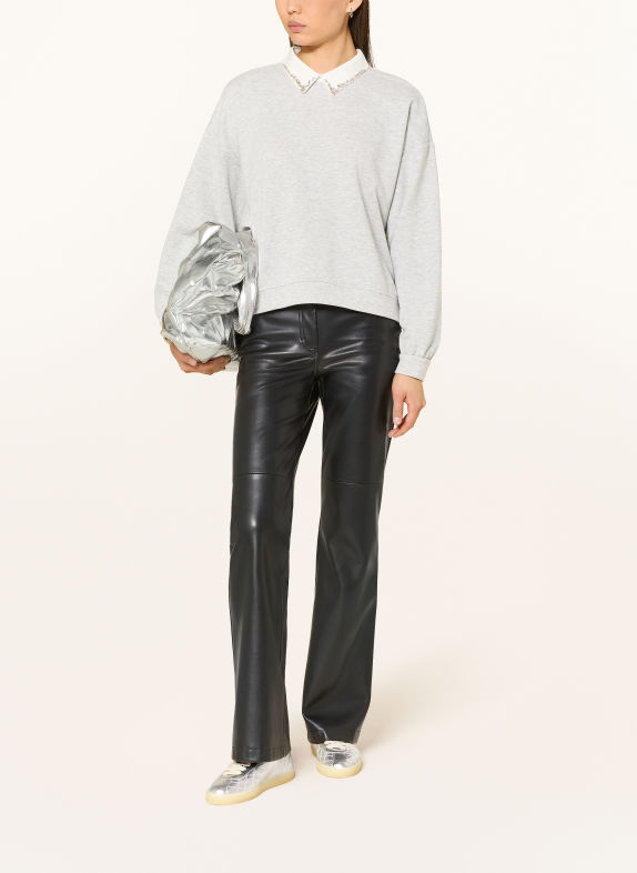 MARC AUREL Sweatshirt met sierstenen LICHTGRIJS