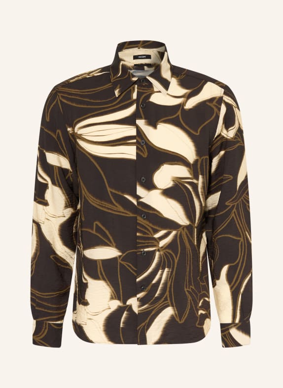 REISS Overhemd PALOMA Regular Fit ZWART / BRUIN / LICHTGEEL
