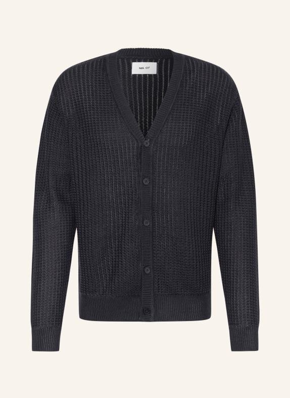 NN.07 Strickjacke TIM aus Leinen DUNKELBLAU