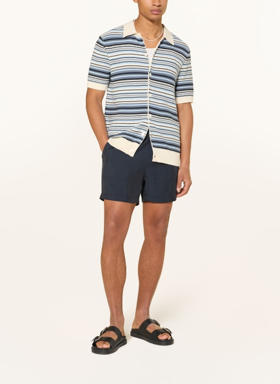 NN.07 Strickhemd NOLAN Regular Fit HELLBLAU / ECRU / DUNKELBLAU