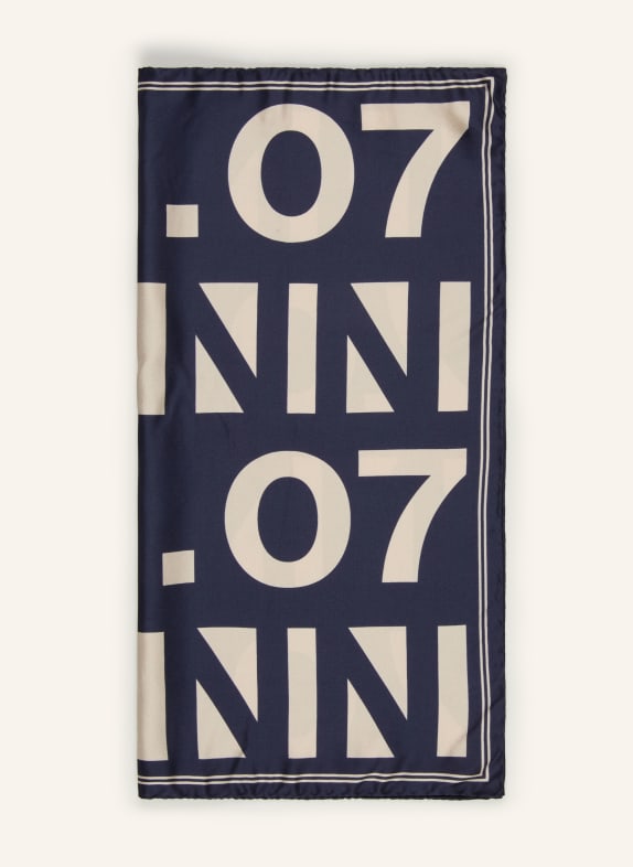 NN.07 foulard en soie BLEU FONCÉ / ARGENT