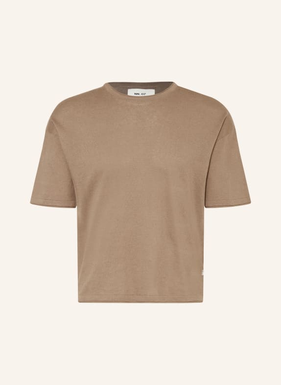 NN.07 RYAN Knit Shirt with Linen KHAKI