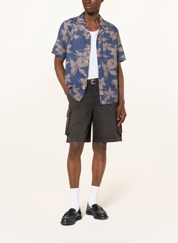 ALLSAINTS Resorthemd PARTERRE Relaxed Fit BLAUW / GRIJS