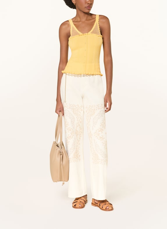 CLAUDIE PIERLOT Stricktop mit Rüschen GELB