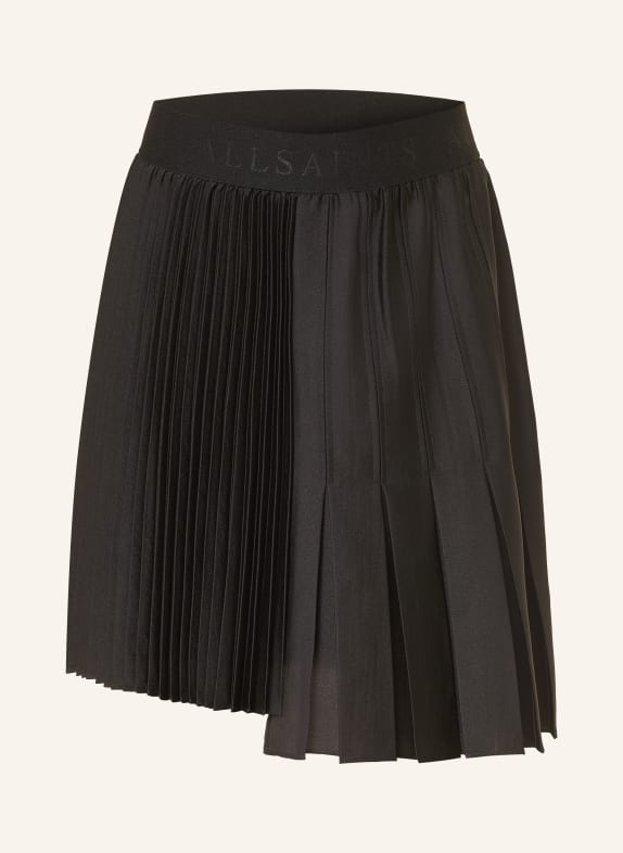 ALLSAINTS Rock JAX mit Plissees SCHWARZ