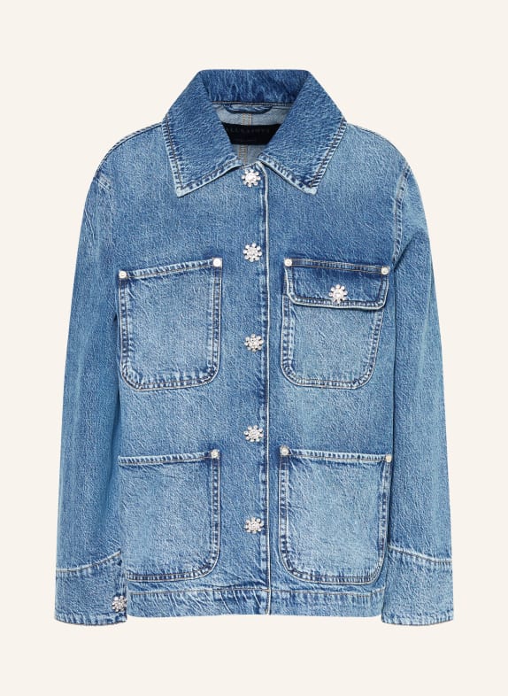 ALLSAINTS Jeansjacke BEX mit Schmucksteinen 2846 Mid Indigo
