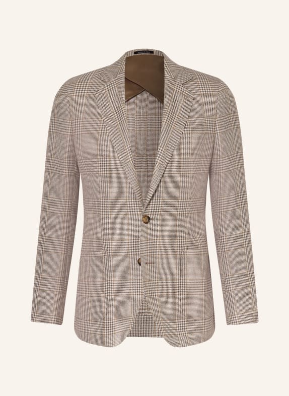 REISS Marynarka EPSOM o kroju dopasowanym z lnu KREMOWY / CAMELOWY / CIEMNOBRĄZOWY