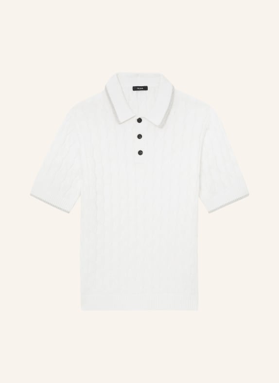 REISS Gebreid poloshirt DENBY WIT