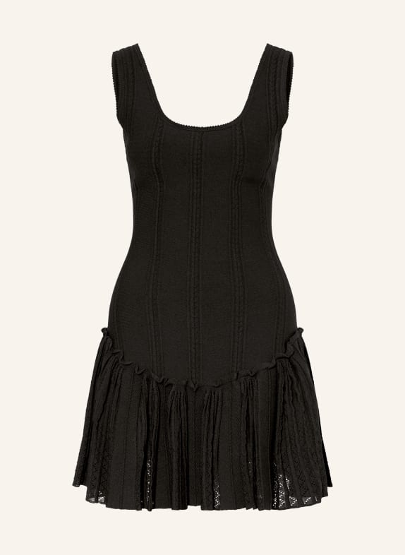 SANDRO Strickkleid mit Volants SCHWARZ