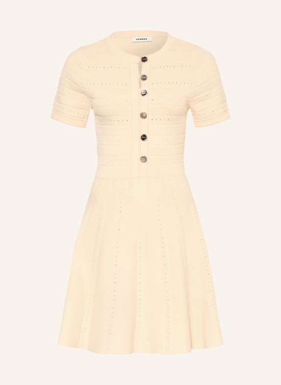 SANDRO Sukienka z dzianiny KREMOWY