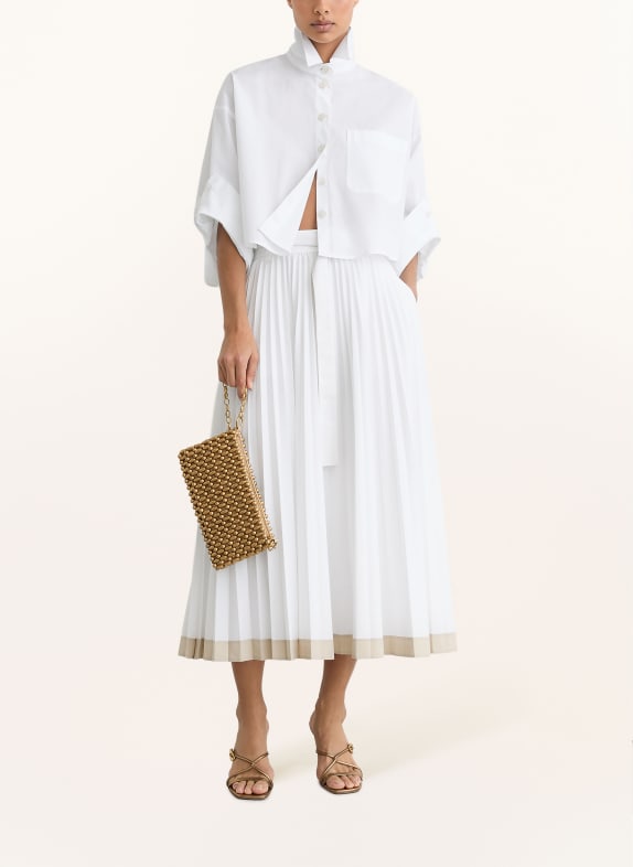 REISS Plissérok ALLORA WIT / BEIGE