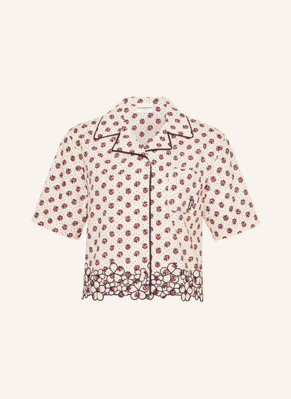 CLAUDIE PIERLOT Bluse CREME / DUNKELROT / SCHWARZ