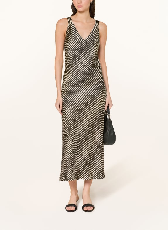 someday Satin dress QOVA WAVE DARK GREEN / WHITE