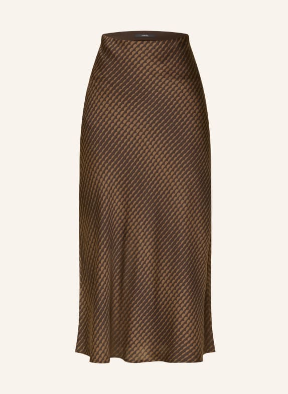 someday ODINI WAVE Satin Skirt DARK BROWN / BROWN