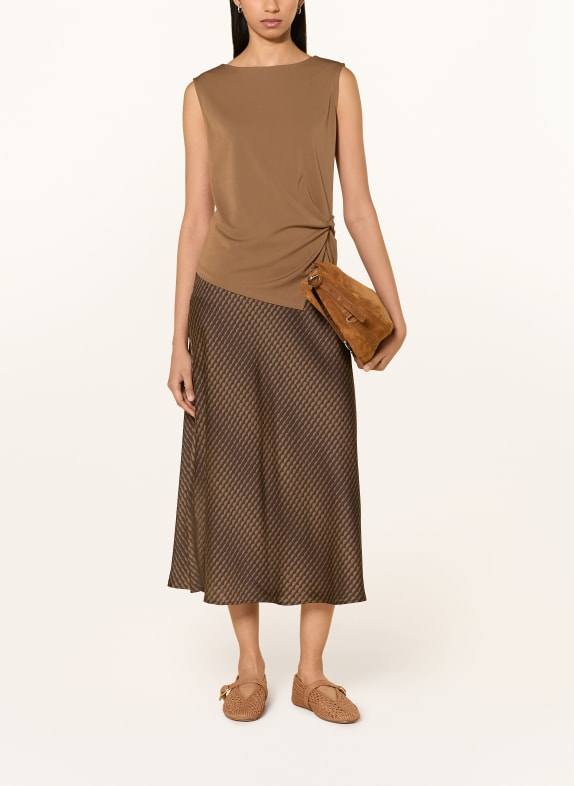 someday Satijnen rok ODINI WAVE MARRON FONCÉ / BRUIN