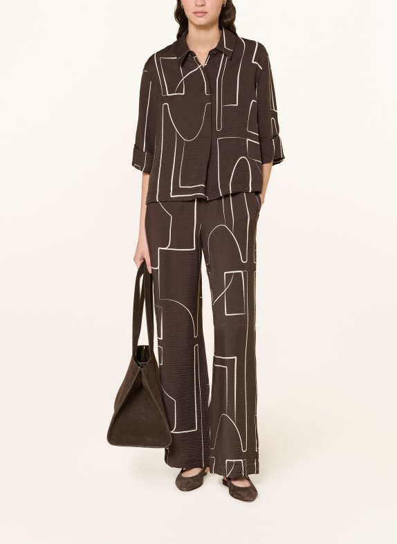someday Broek CEVIL GRAPHIC MARRON FONCÉ / WIT