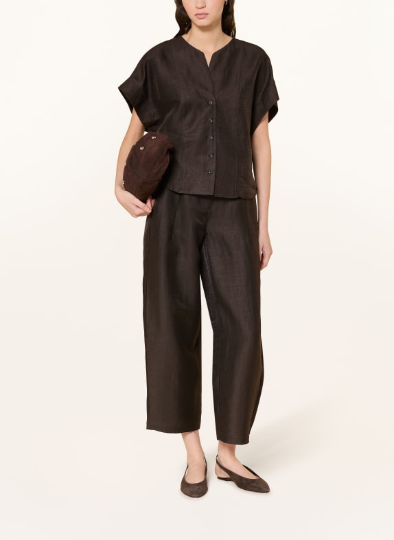 someday Blouse ZANOVIA van linnen MARRON FONCÉ