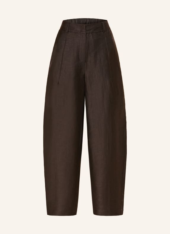 someday 7/8 linen pants CISILIA BARREL DARK BROWN