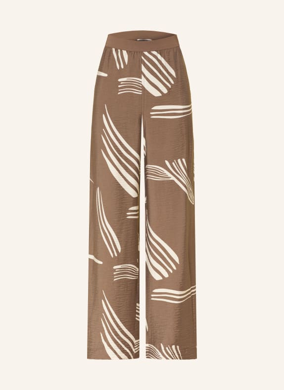 someday CEVIL LEAF satin pants BROWN / CREAM