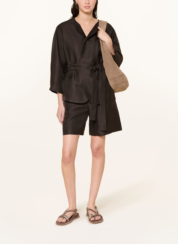someday NARELL linen jacket with 3/4 sleeves BLACK