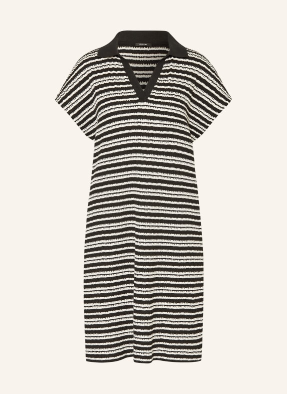 OPUS Rochie polo din tricot WARY NEGRU / ALB