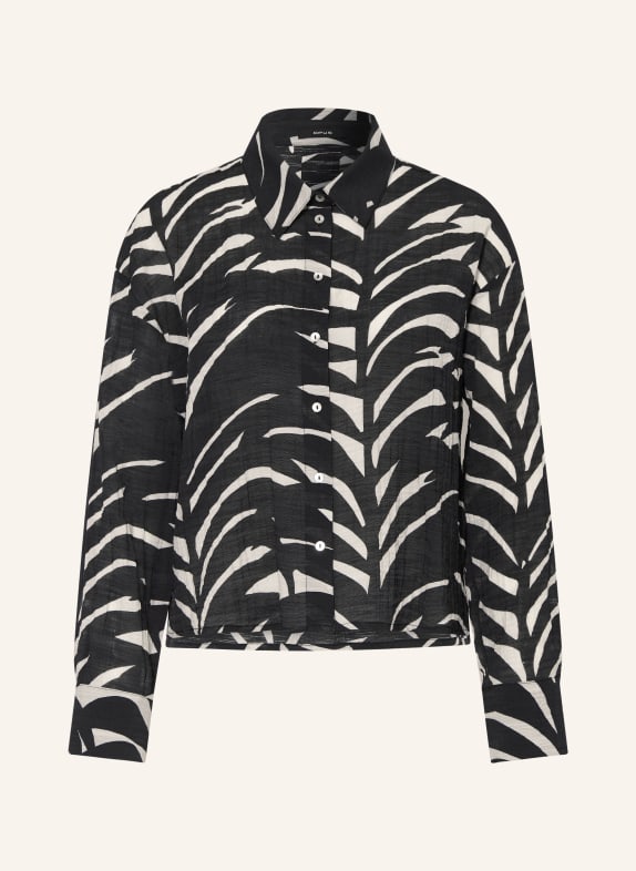 OPUS Bluzka FADENA LEAVES CZARNY / BIAŁY