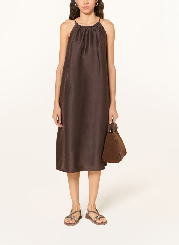OPUS Leinenkleid WIDALA DUNKELBRAUN