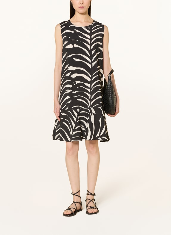 OPUS WENOLA LEAVES Dress BLACK / WHITE