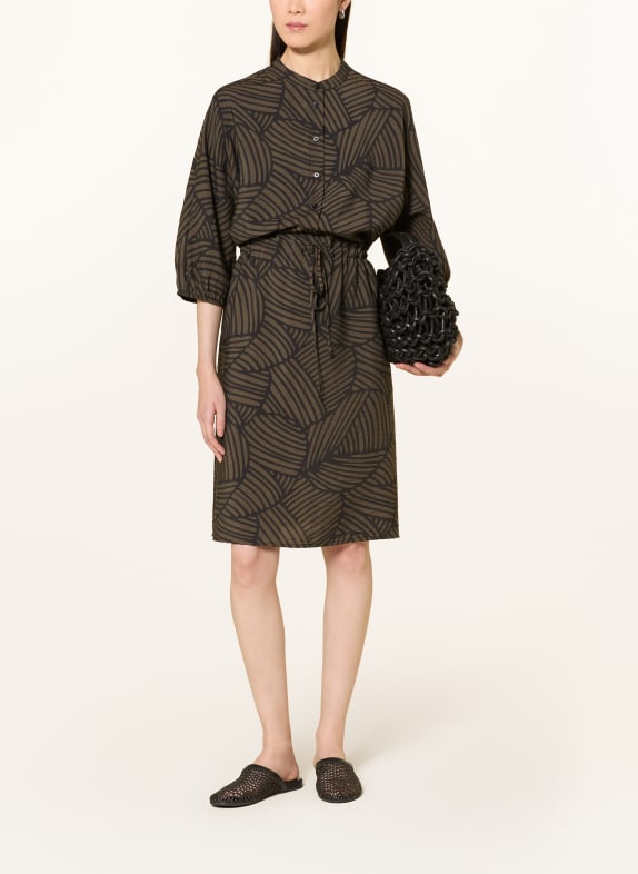 OPUS Sukienka WENRIA z rękawami 3/4 CZARNY / KHAKI