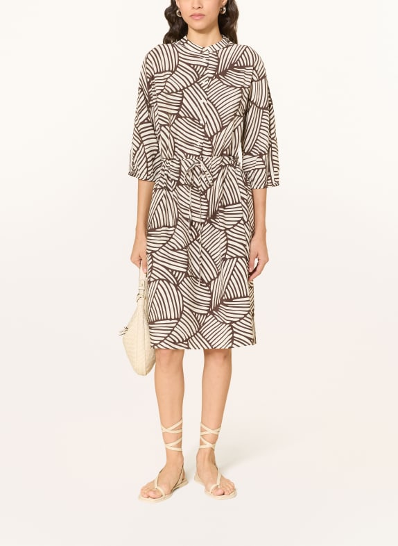 OPUS Kleid WENRIA mit 3/4-Arm DUNKELBRAUN / ECRU