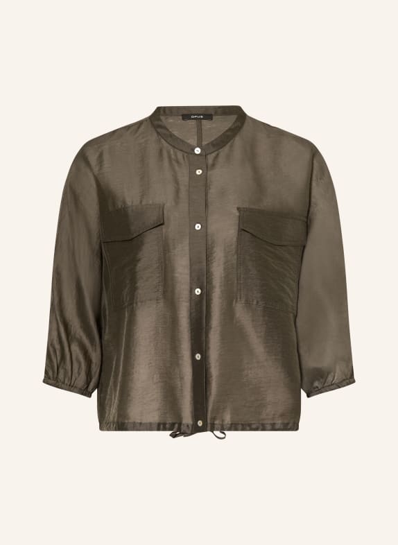 OPUS FUNUK Blouse with 3/4-length sleeves DARK GREEN