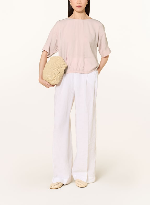 OPUS Blusenshirt SEIRA im Materialmix mit 3/4-Arm HELLROSA