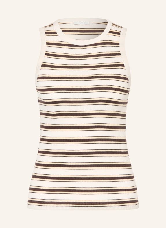 OPUS Top IRESO RESORT WHITE / DARK BROWN / CREAM