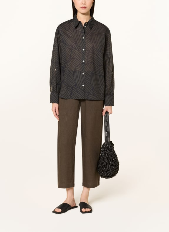 OPUS Bluse FELORA BOTANICA MØRKEGRØN / SORT